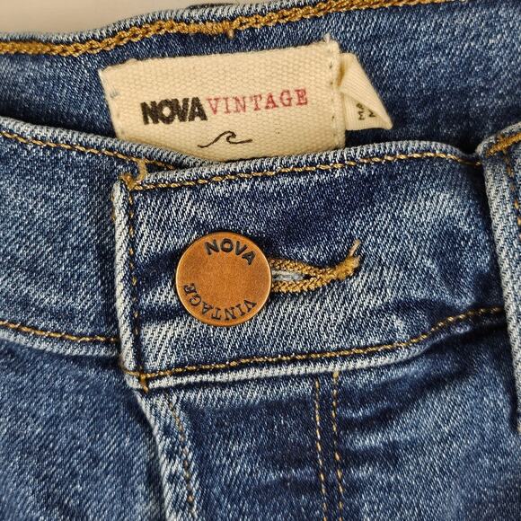 NOVA VINTAGE WOMEN'S BLUE WASH DENIM JEANS SIZE 26 – STYLE NVHRST836M BUTTON FLY - Picture 5 of 14